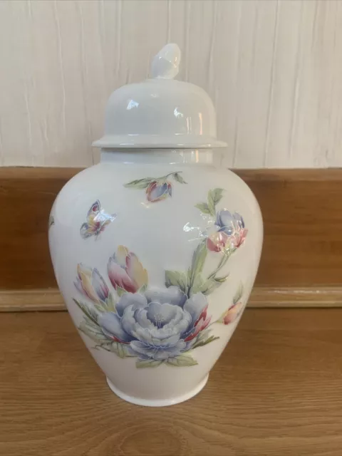 Aynsley Fine English Bone China Ginger Jar Large Pot With Lid - Celeste