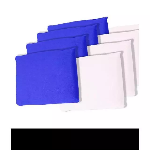 White and Blue Cornhole Bags- Set of 8
