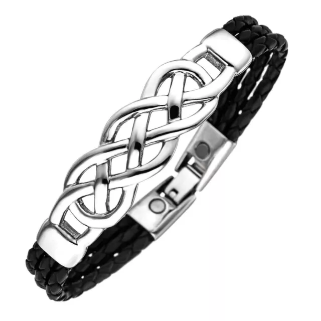 Magnetix-Wellness Lederarmband "Keltischer Knoten. Art. 4450XL