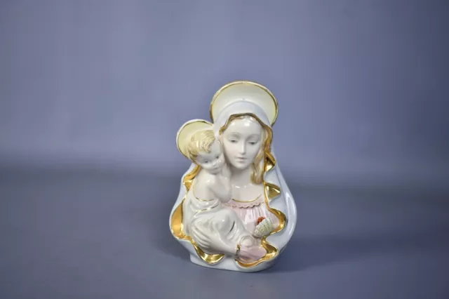 Antigua Madonna Con Niño Estatuilla Cerámica Escultura Mdonnina Al Final ‘ 900