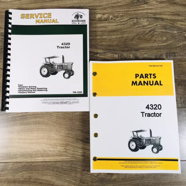 Service Manual Parts Catalog Set For John Deere 4320 Tractor Shop Book Repair