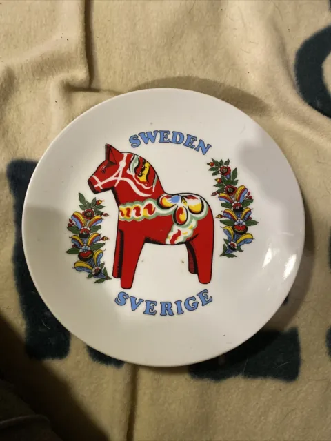Sweden Sverige Coaster , Plate , Dish  Dala  Horse