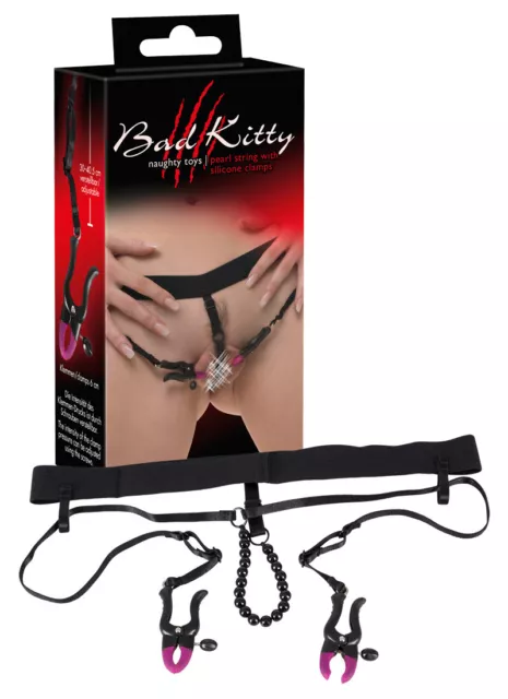 Slip con Pinze per Divaricare le Labbra Catenina con Perle FETISH gioco BDSM