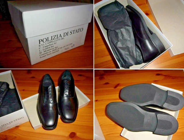 POLIZIA SCARPE BASSE x uniforme ord. originali pelle cuoio NUOVI