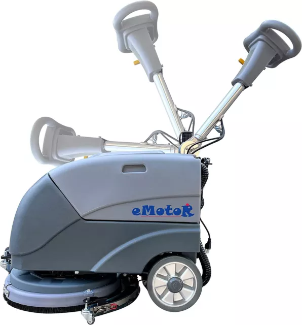 GRAY Walk Behind 15"Brush Floor Cleaning Machine 8G Fordable Portable Scrubber 2