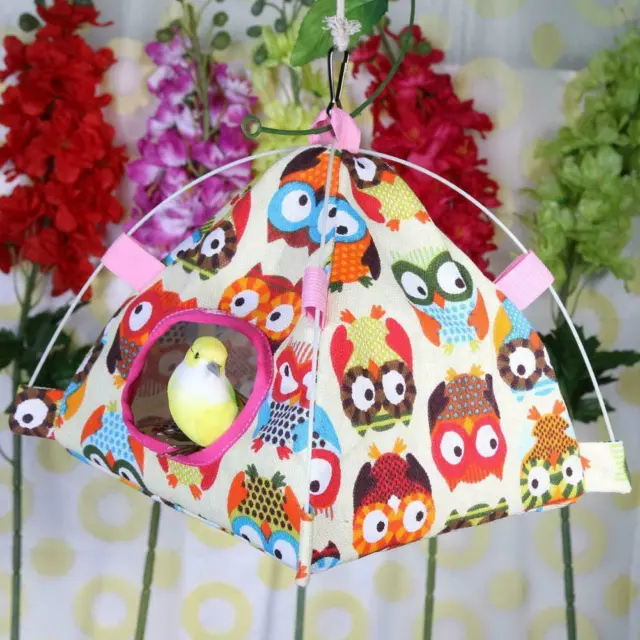 Bird Parrot Nest Warm Hammock Hanging Bed Pet Cave Cage Hut Tent House