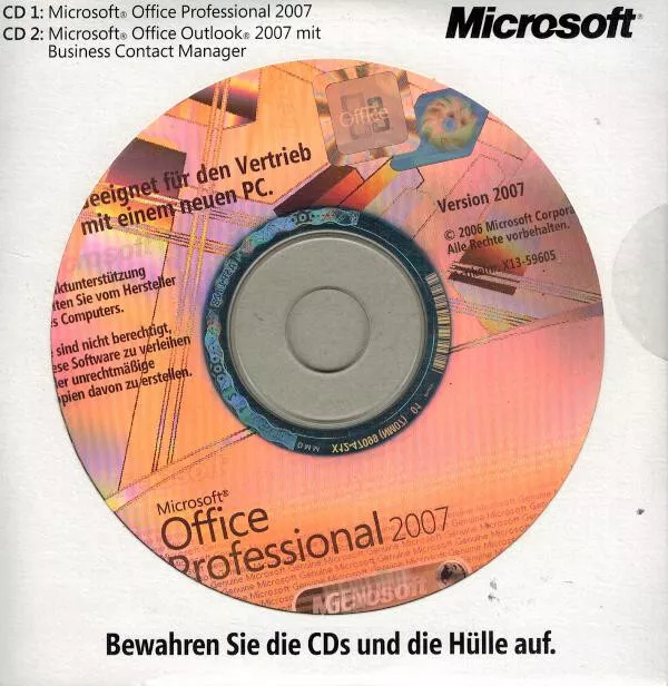 MS Office 2007 Professional OEM Vollversion deutsch neu inkl.Excel+Access