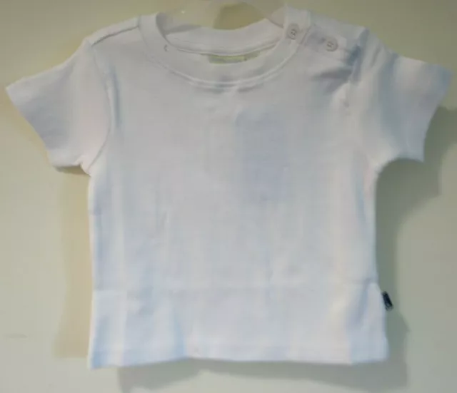 NWT JoJo Maman Bebe White Classic T-Shirt Button Shoulder Boy's Size 4-5
