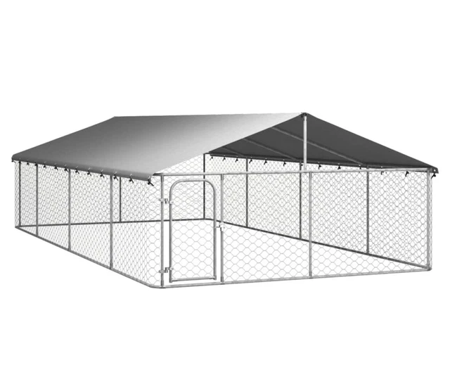 XXXL perrera para perros al aire libre con techo jaula para perros casa para perros galvanizada cabaña para perros