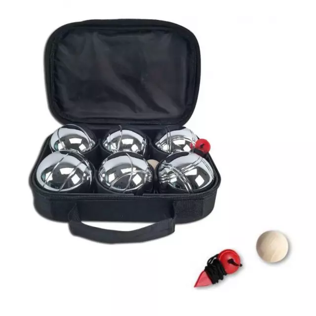 Petanque Boule Boccia Krocket Set 6 3x2 720g Metall Kugeln Magnetstift Tasche