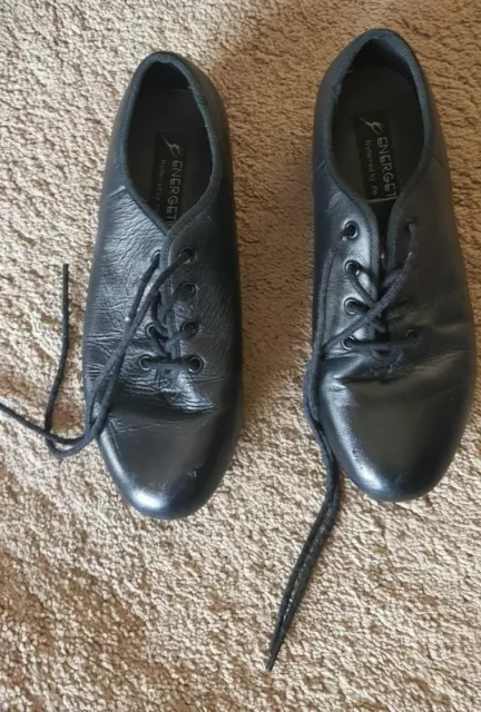 Energetiks adult Black Tap Shoe Lace up Leather sz4 preowned (54)