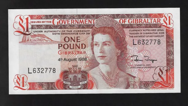 GIBRALTAR  1  POUNDS  1988   P- 20e   UNC