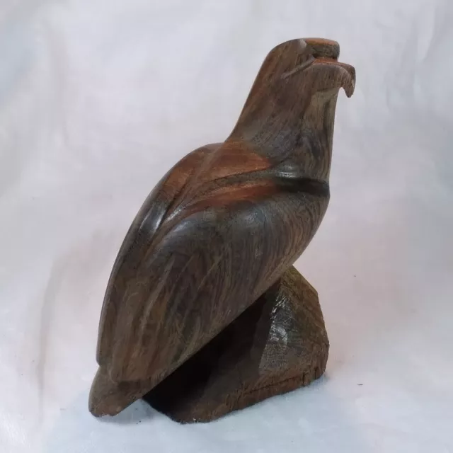 Ironwood Dark Brown Eagle Hawk Bird of Prey FIGURINE 4.5" Hand Carved Iron Wood*