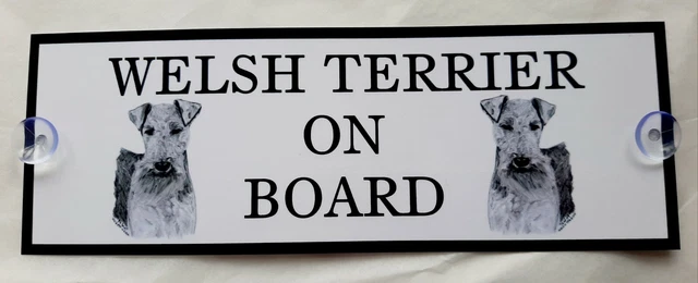 Welsh Terrier On Board Car Sign with 2 Suckers