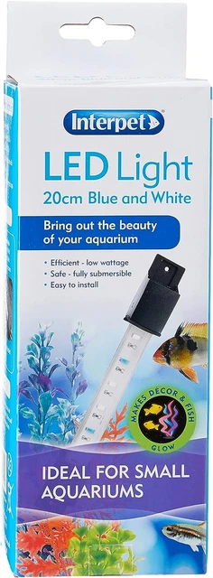 Kids Glow White and Blue LED Light for Aquarium,Blue,White,1 Row - 20Cm