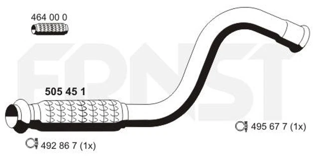 Tubo scarico ERNST 505451 per CITROËN 307 3H SW 3E 3A C4 PEUGEOT anteriore Break HDi 1