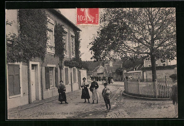 CPA Epernon, Place du Sycomere 1908