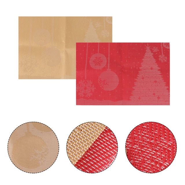 2Pcs Urlaub Geschirr waschbares Tischset Weihnachten Tisch Sets Festival Tisch w