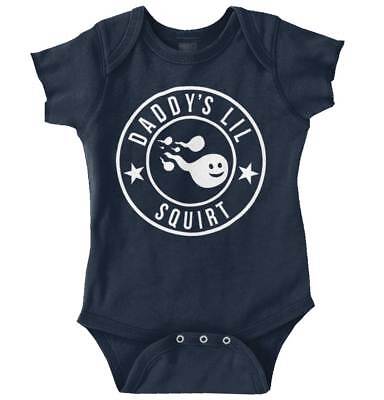 Daddys Little Squirt Funny Cute Shower Gift Newborn Baby Boy Girl Infant Romper