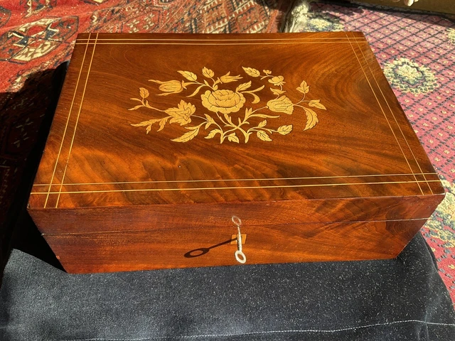 Boîte En Bois Ancienne Marqueterie - Vintage - Occasion