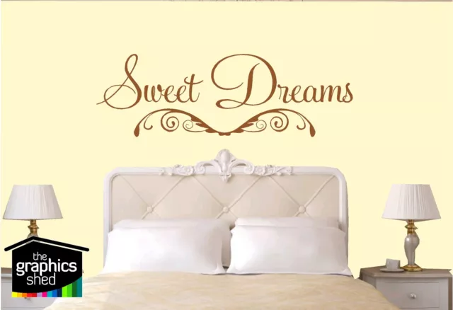 Wall Quote Sticker Art Graphic - SWEET DREAMS decal home design cute vinyl bed