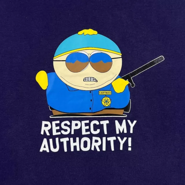 Vintage SOUTH PARK (2000) "Respect My Authority!" Cartman TV Show T-Shirt Medium 3