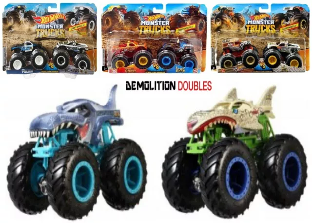 Hot Wheels Giant Wheels Monster Jam 2 Pack Truck 1:64 Toy Race Grave Digger Play
