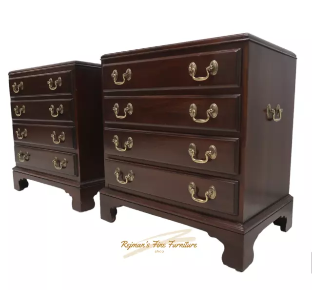 Pair Ethan Allen Georgian Court Collection Chippendale Bedside Chests #11-3005