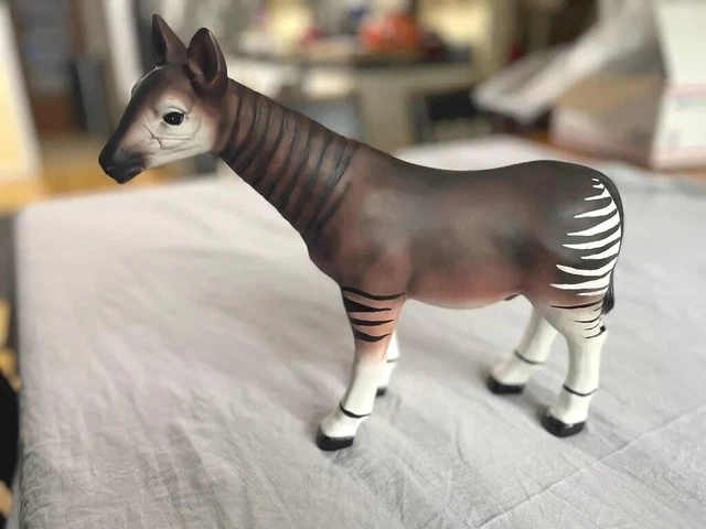 Hand Carved Wooden African Zebra Sculpture