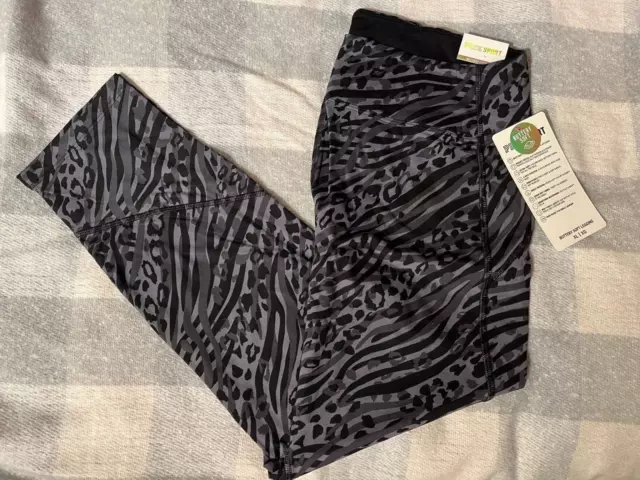 Victoria's Secret Sport PINK Buttery Animal Print Leggings Black and Gray XL NEW