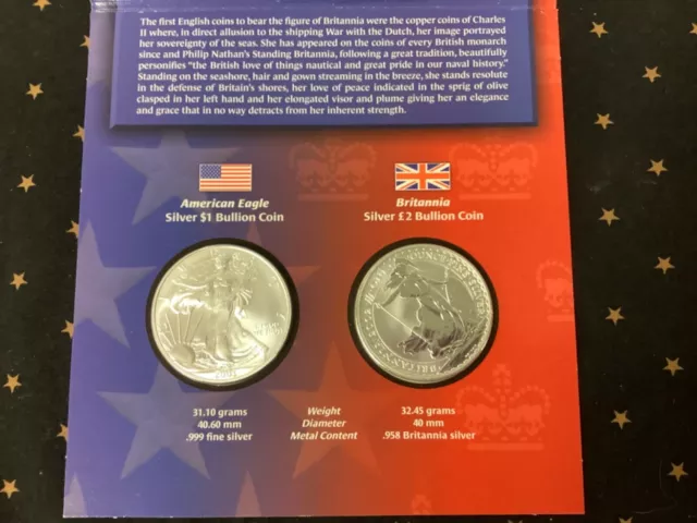 Legacies Of Freedom Silver Eagle/Britannia 2-Coin SILVER BULLION COIN SET A83.2