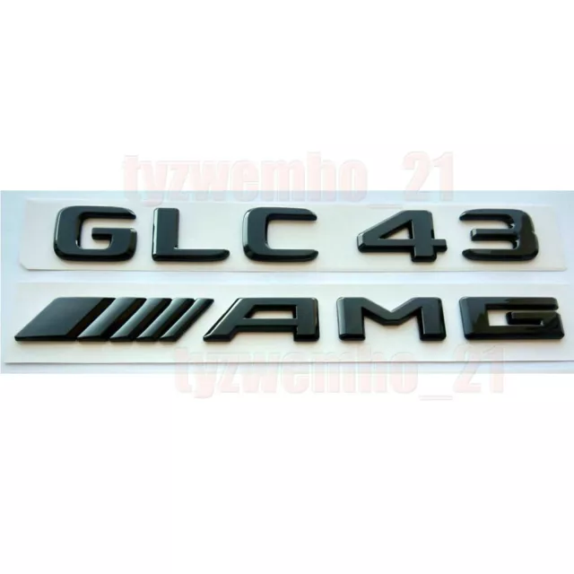 Pour Mercedes - Benz GLC43 AMG Black Gloss Car Trunk Letter Badge Autocollant