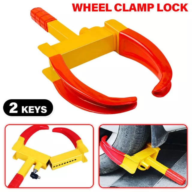 Wheel Lock Clamp Heavy Duty Anti-theft For Vehicle Car Safty Trailer With 2 Keys