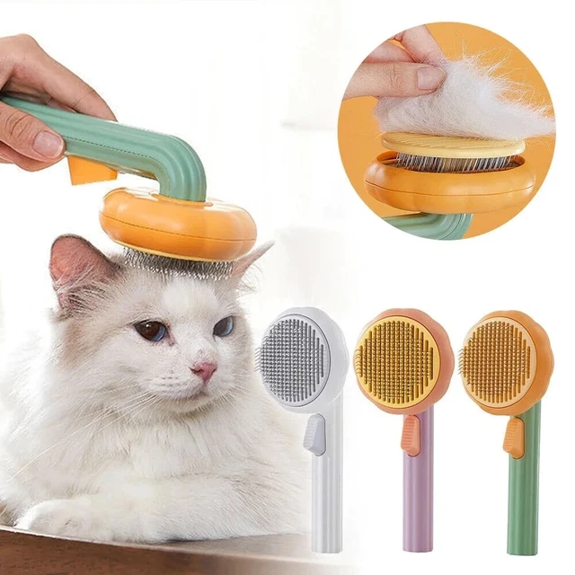 Brush Pet Pumpkin Hair Cat Comb Self Cleaning Dog Grooming Deshedding Shedding