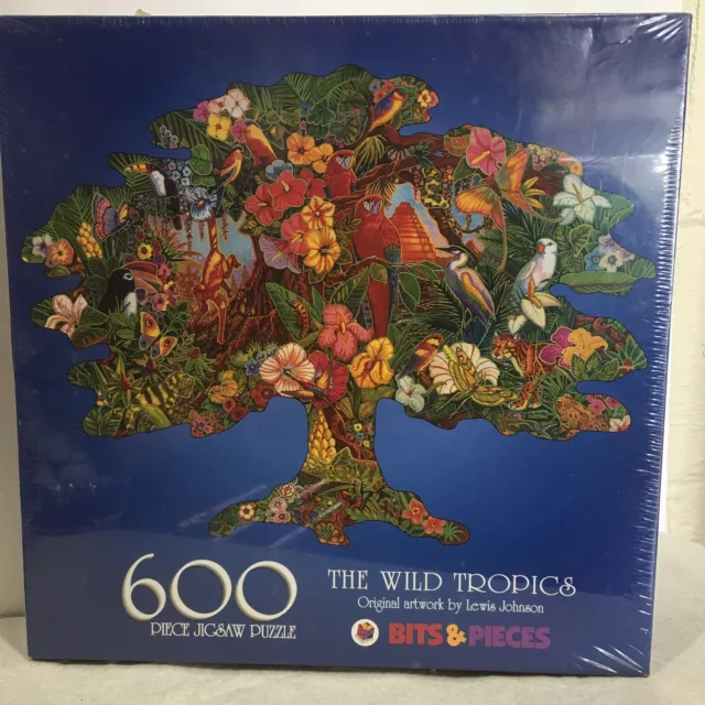 SEALED Bits & Pieces 600 pc Jigsaw Puzzle "The Wild Tropics" by Lewis Johnson