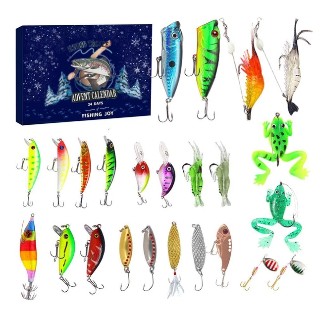 24X FISHING CHRISTMAS Advent Calendar Fishing Lures Set Xmas Gift for
