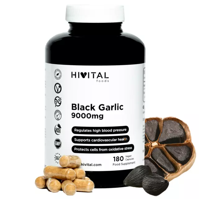 Ajo Negro 9000 mg. 180 cápsulas veganas para 6 meses de tratamiento. De HIVITAL