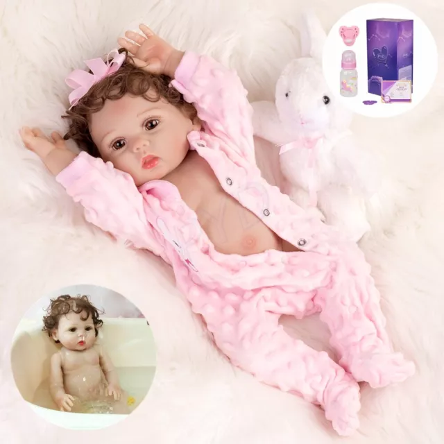 18" Realistic Reborn Dolls Girl Doll Full Body Vinyl Silicone Handmade Newborn