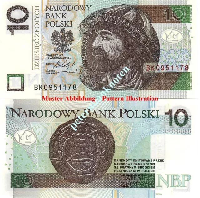POLEN / POLAND  10 Zlotych  2016 Unc   P .183b  6225# Kassenfrisch..
