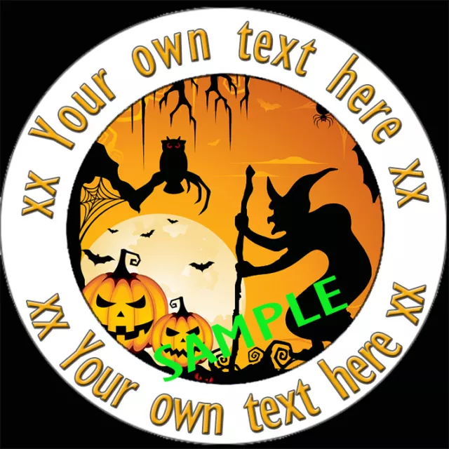 Personalised Halloween stickers Sweet Cone Labels Party Trick or Treat Bag Label