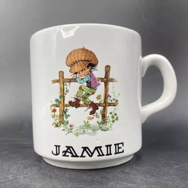 Vintage Jamie boy on fence small child’s size ceramic mug made in England