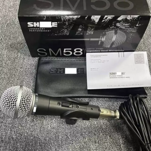 For Shure SM58 Dynamic Vocal Microphone Wired Mic with Switch With Cable Black