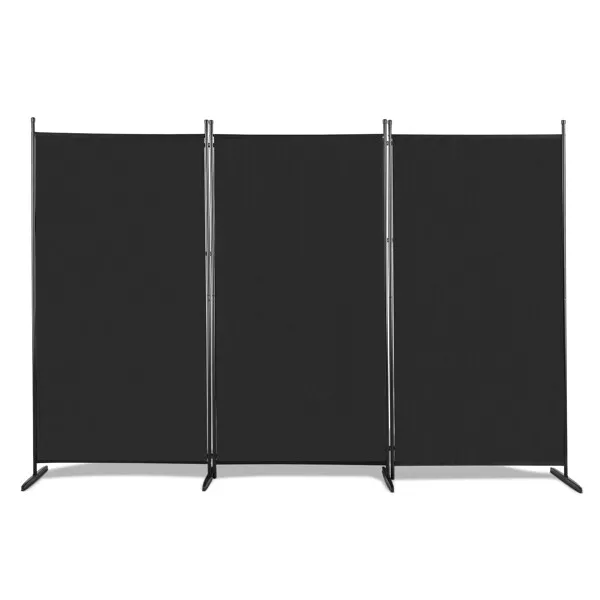 3 Folding Room Divider Privacy Screen Freestanding Panel Wall Partition Black UK 2