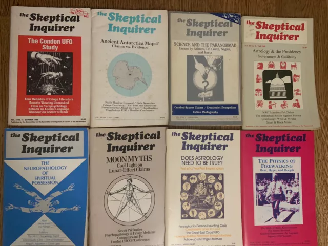 The Skeptical Inquirer Magazine Lot Of 8 Various Issues 1980S Paranormal