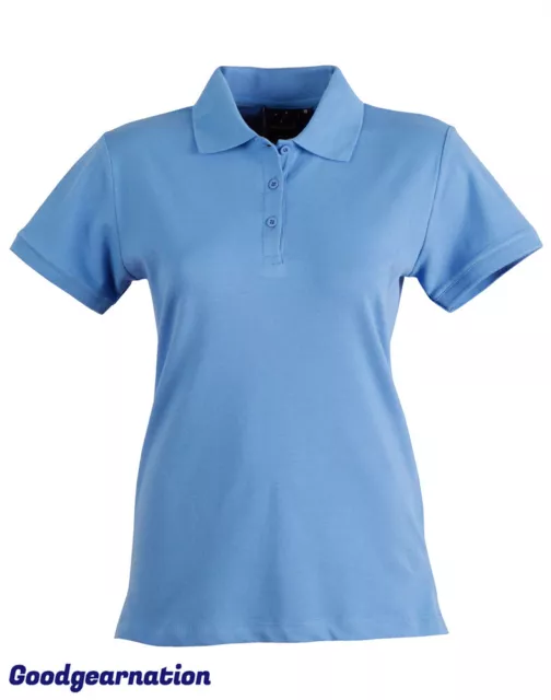 Ladies Polo Shirts Plain Colour Rich Cotton Elastane Comfort Stretch 3