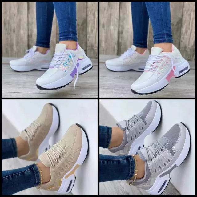 SNEAKERS FEMME CHAUSSURE basket compensee sport ete lacet tendance bulle style EUR 34 90 PicClick FR