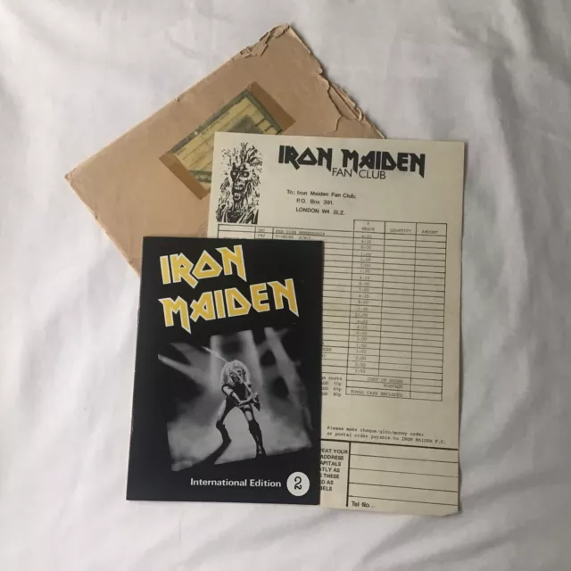 Iron Maiden Int. Edition Fan Club Magazine No.2  +  Fan club Merch Leaflet.