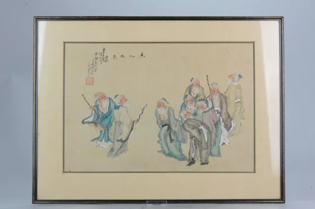 Very fine late 19th early 20th Chinese painting Ladies and Calligraphy C...
