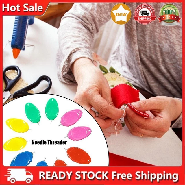 Colorido roscador de agujas rosca aguja de coser rosca inserción color aleatorio