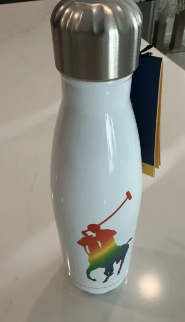 Ralph Lauren Pride Water Bottle Limited Edition 17OZ/500ML Rainbow White New Tag
